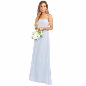 Show Me Your MuMu Light Blue Lauren Tie Back Maxi Dress